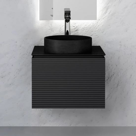Тумба с раковиной JORNO Stone 60 антрацит