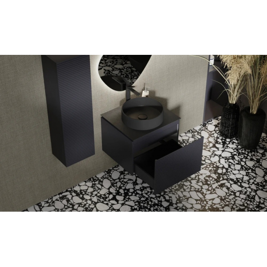 Тумба с раковиной JORNO Stone 60 антрацит