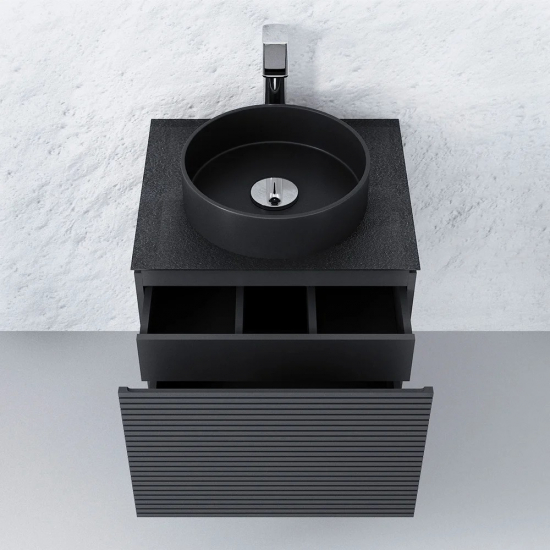 Тумба с раковиной JORNO Stone 60 антрацит