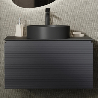 Тумба с раковиной JORNO Stone 80 антрацит