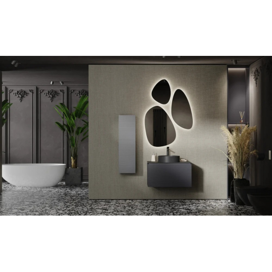 Тумба с раковиной JORNO Stone 80 антрацит