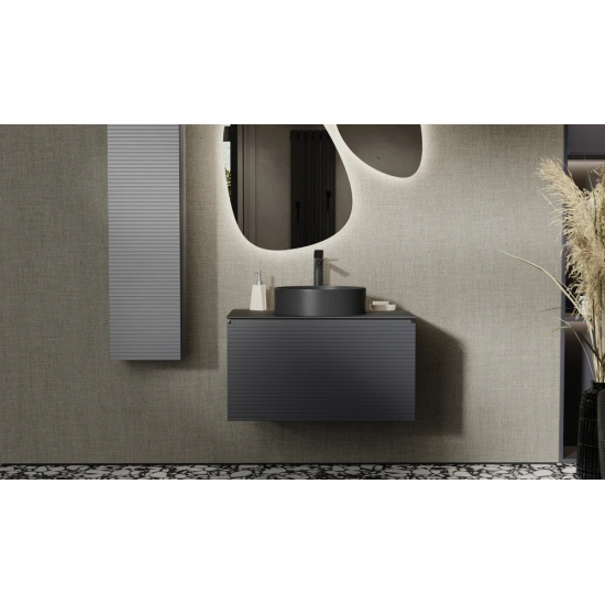 Тумба с раковиной JORNO Stone 80 антрацит