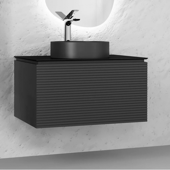 Тумба с раковиной JORNO Stone 80 антрацит