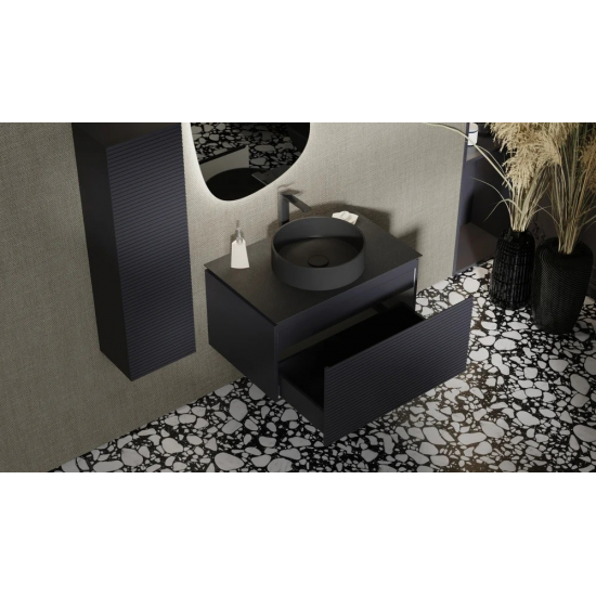Тумба с раковиной JORNO Stone 80 антрацит