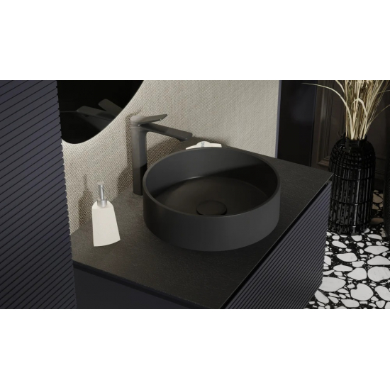 Тумба с раковиной JORNO Stone 80 антрацит