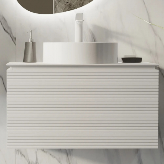 Тумба с раковиной JORNO Stone 80 белая