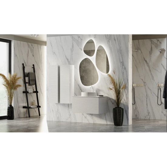 Тумба с раковиной JORNO Stone 80 белая