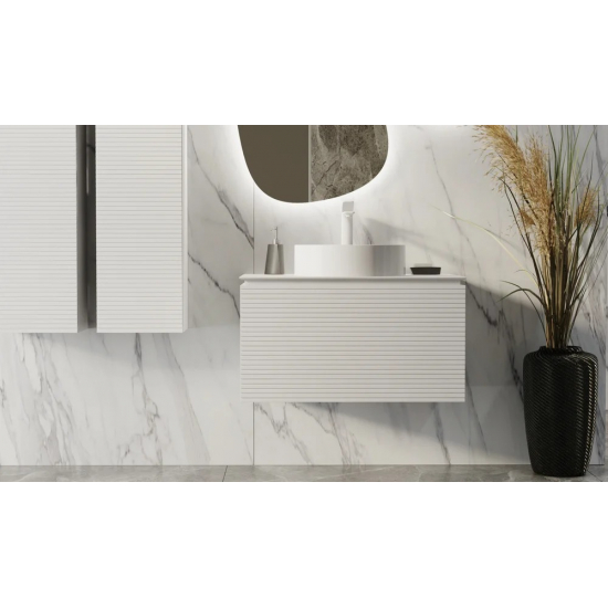 Тумба с раковиной JORNO Stone 80 белая