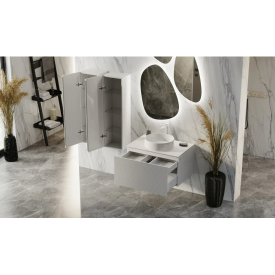 Тумба с раковиной JORNO Stone 80 белая