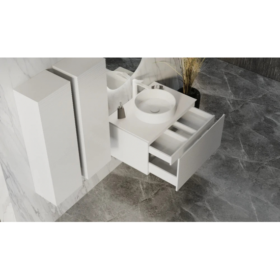 Тумба с раковиной JORNO Stone 80 белая