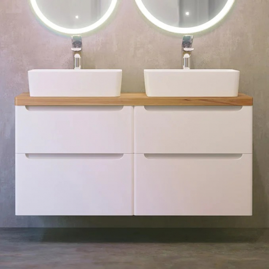 Тумба с раковиной JORNO Wood 120, белая