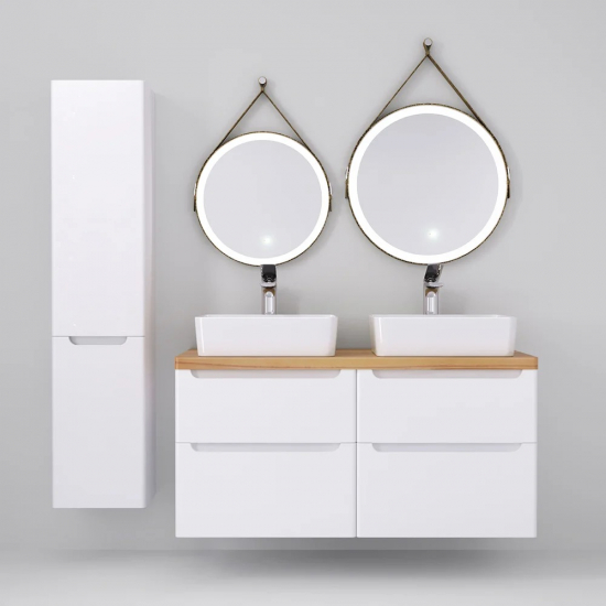 Тумба с раковиной JORNO Wood 120, белая