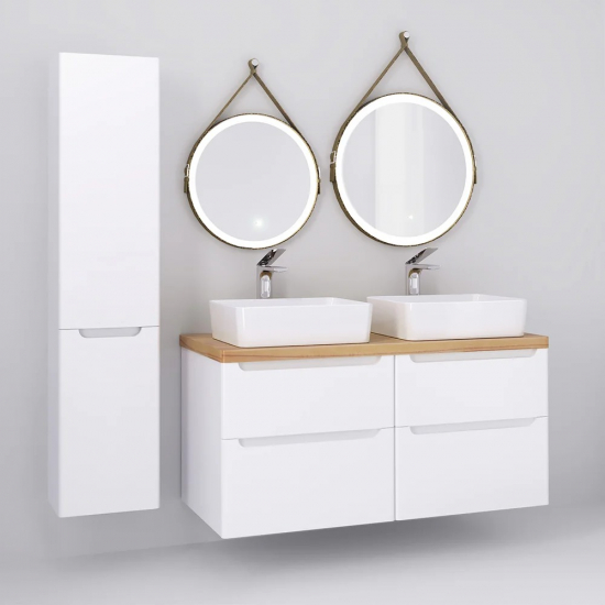 Тумба с раковиной JORNO Wood 120, белая