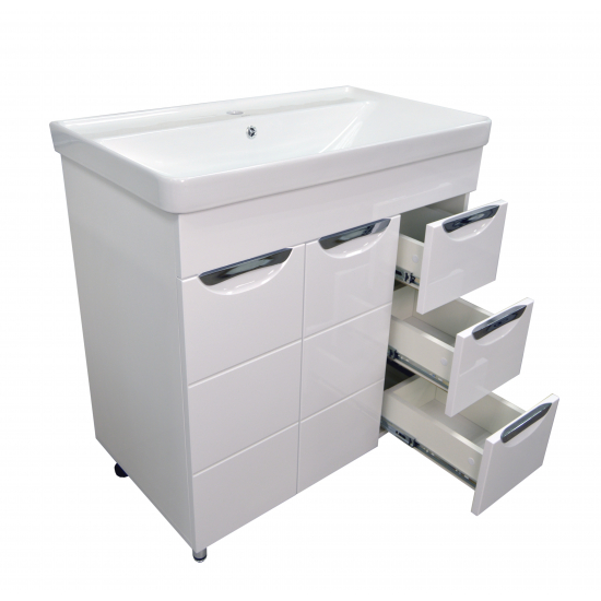 Тумба с раковиной LORANTO Стиль 80/3 Соло 80 см напольная