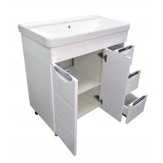 Тумба с раковиной LORANTO Стиль 80/3 Соло 80 см напольная