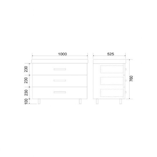 Тумба с раковиной MIRSANT Fuji 100 напольная, раковина Deep 100