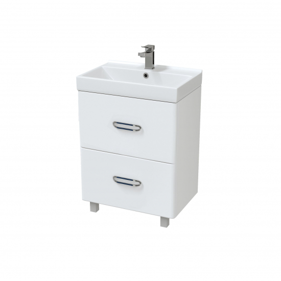 Тумба с раковиной MIRSANT Fuji 60/2 напольная, раковина Deep 60