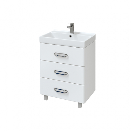 Тумба с раковиной MIRSANT Fuji 60 напольная, раковина Fest 60