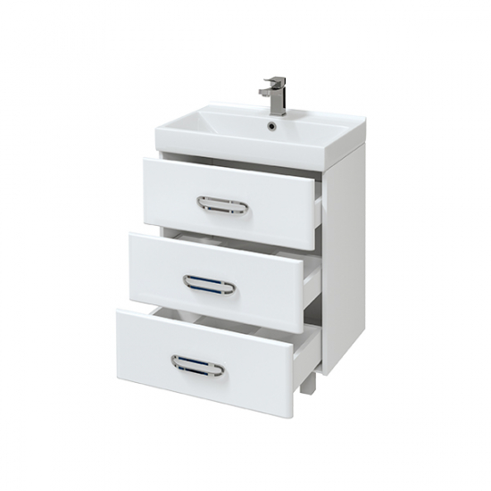 Тумба с раковиной MIRSANT Fuji 60 напольная, раковина Fest 60