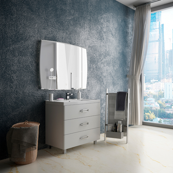 Тумба с раковиной MIRSANT Fuji 80 напольная, раковина Deep 80