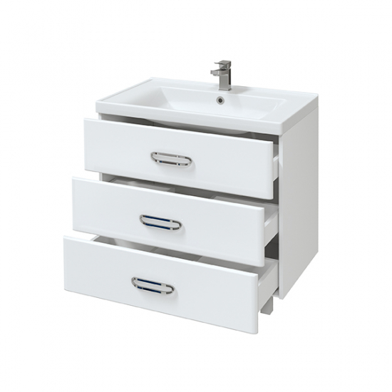 Тумба с раковиной MIRSANT Fuji 80 напольная, раковина Deep 80