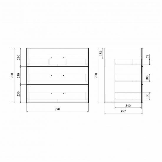 Тумба с раковиной MIRSANT Fuji 80 напольная, раковина Deep 80