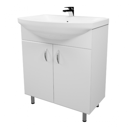 Тумба с раковиной MIRSANT Глория 70 напольная, раковина Балтика 70