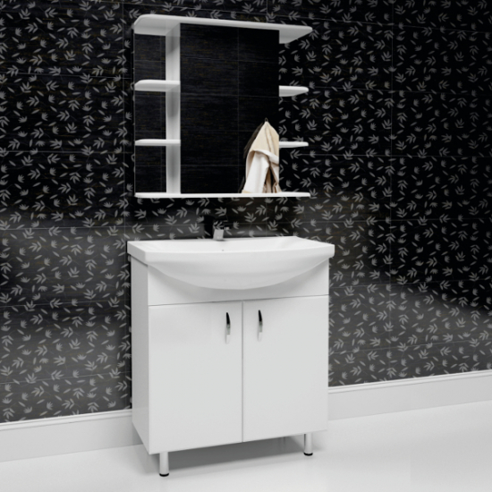 Тумба с раковиной MIRSANT Глория 70 напольная, раковина Балтика 70