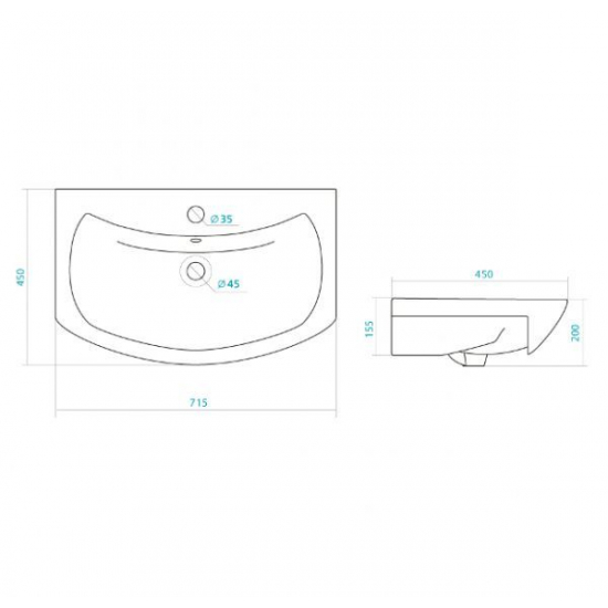 Тумба с раковиной MIRSANT Глория 70 напольная, раковина Балтика 70