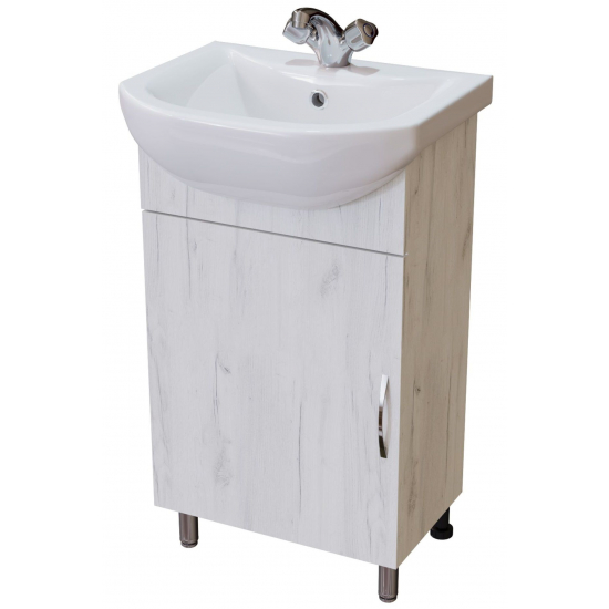 Тумба с раковиной MIRSANT Grace 50 напольная, раковина Балтика 50