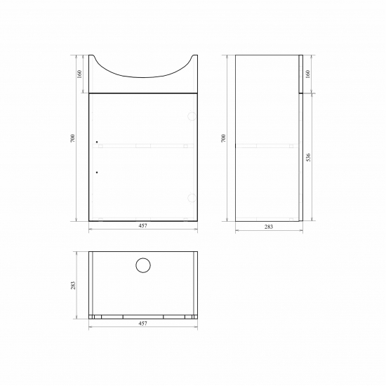 Тумба с раковиной MIRSANT Grace 50 напольная, раковина Балтика 50