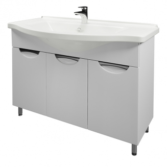Тумба с раковиной MIRSANT Камилла 100/3 напольная, 3 двери, раковина Эльбрус 100