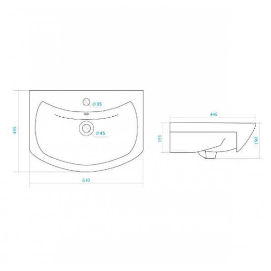 Тумба с раковиной MIRSANT Камилла 60/2 напольная, раковина Балтика 60