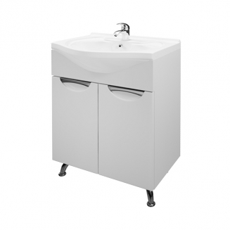 Тумба с раковиной MIRSANT Камилла 60 напольная, раковина Байкал 60