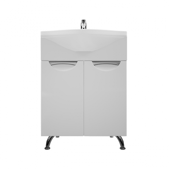 Тумба с раковиной MIRSANT Камилла 60 напольная, раковина Байкал 60