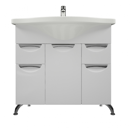 Тумба с раковиной MIRSANT Камилла 80 напольная, раковина Эльбрус 80