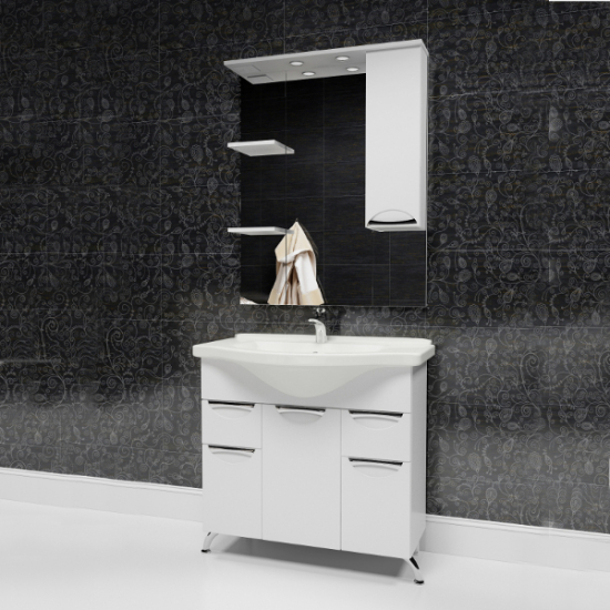 Тумба с раковиной MIRSANT Камилла 80 напольная, раковина Эльбрус 80