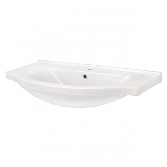 Тумба с раковиной MIRSANT Камилла 90 напольная, 3 ящика, раковина Эльбрус 90