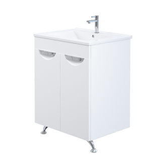Тумба с раковиной MIRSANT Камилла Quadro 60 напольная, белая