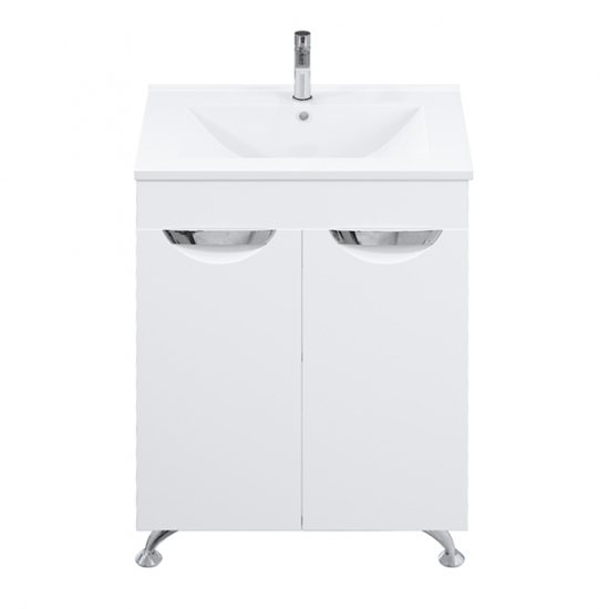 Тумба с раковиной MIRSANT Камилла Quadro 60 напольная, белая