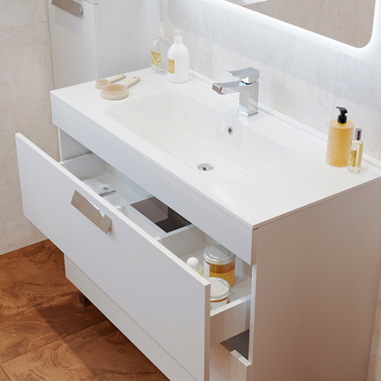 Тумба с раковиной MIRSANT Komfort 100 универсальная, раковина More 100