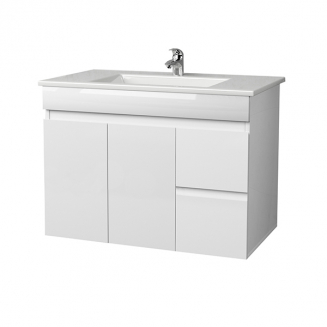 Тумба с раковиной MIRSANT Next 100/1 подвесная,  2 двери, 2 ящика