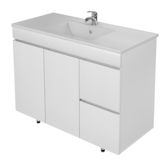 Тумба с раковиной MIRSANT Next 100 напольная, 2 двери, 2 ящика