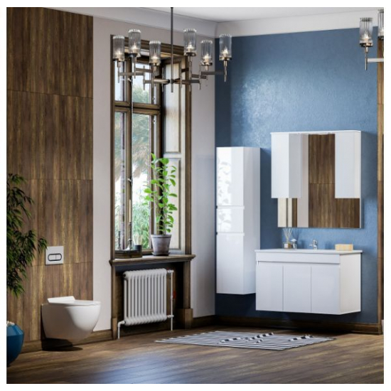 Тумба с раковиной MIRSANT Next 100  подвесная, 3 двери