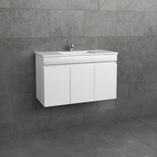 Тумба с раковиной MIRSANT Next 100  подвесная, 3 двери