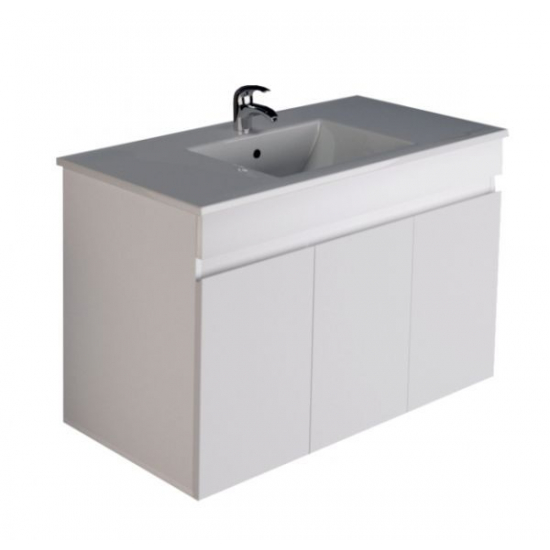 Тумба с раковиной MIRSANT Next 100  подвесная, 3 двери