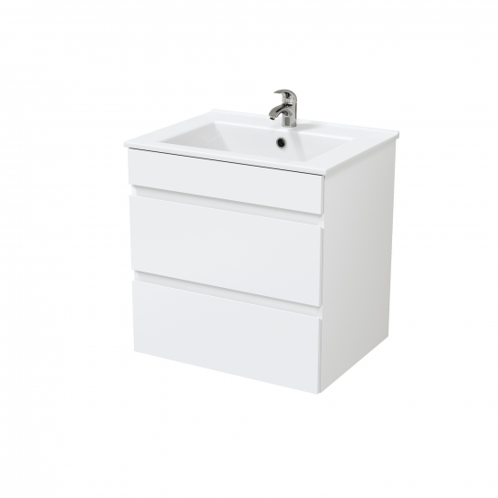 Тумба с раковиной MIRSANT Next 60/2 подвесная, 2 ящика, раковина Next 60