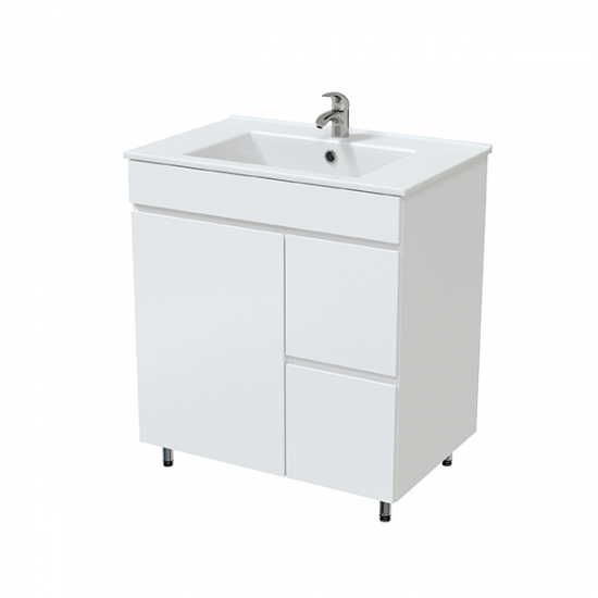 Тумба с раковиной MIRSANT Next 70 напольная, 1 дверь 2 ящика, раковина Next 70