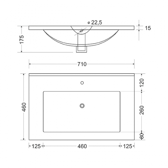 Тумба с раковиной MIRSANT Next 70 напольная, 1 дверь 2 ящика, раковина Next 70