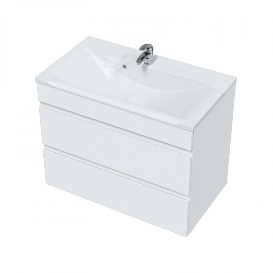 Тумба с раковиной MIRSANT Next 80/2 подвесная, 2 ящика, раковина Premier